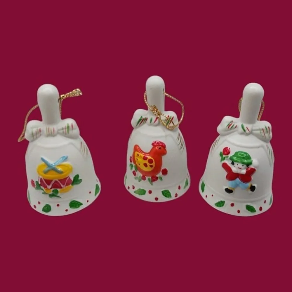 Vtg jc.penney 12 days christmas bell ornaments